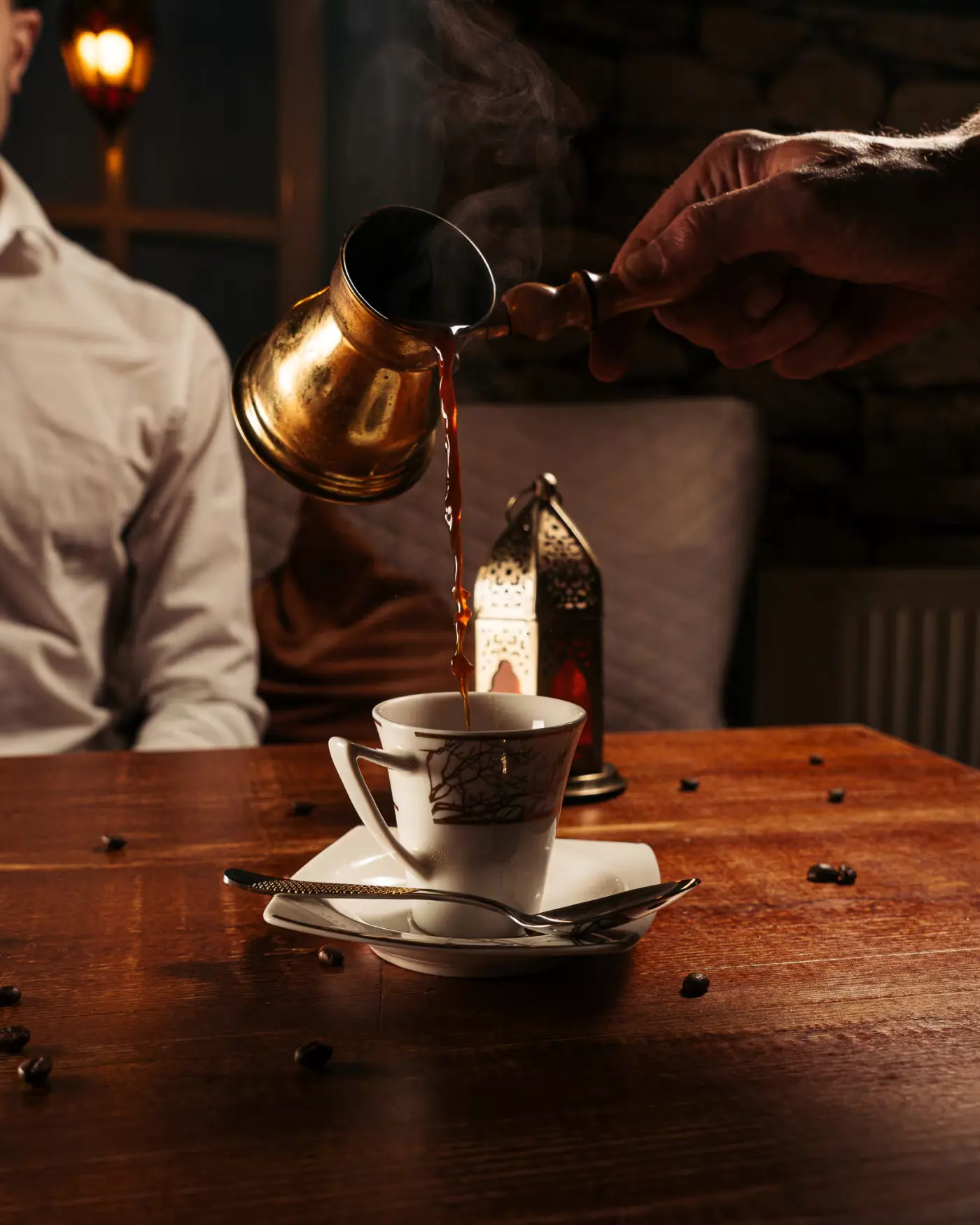 Lebanese coffee poured from a traditional dallah at Beirut Restaurant, by Gorka Di Capitan (gorkadicapitan.com)